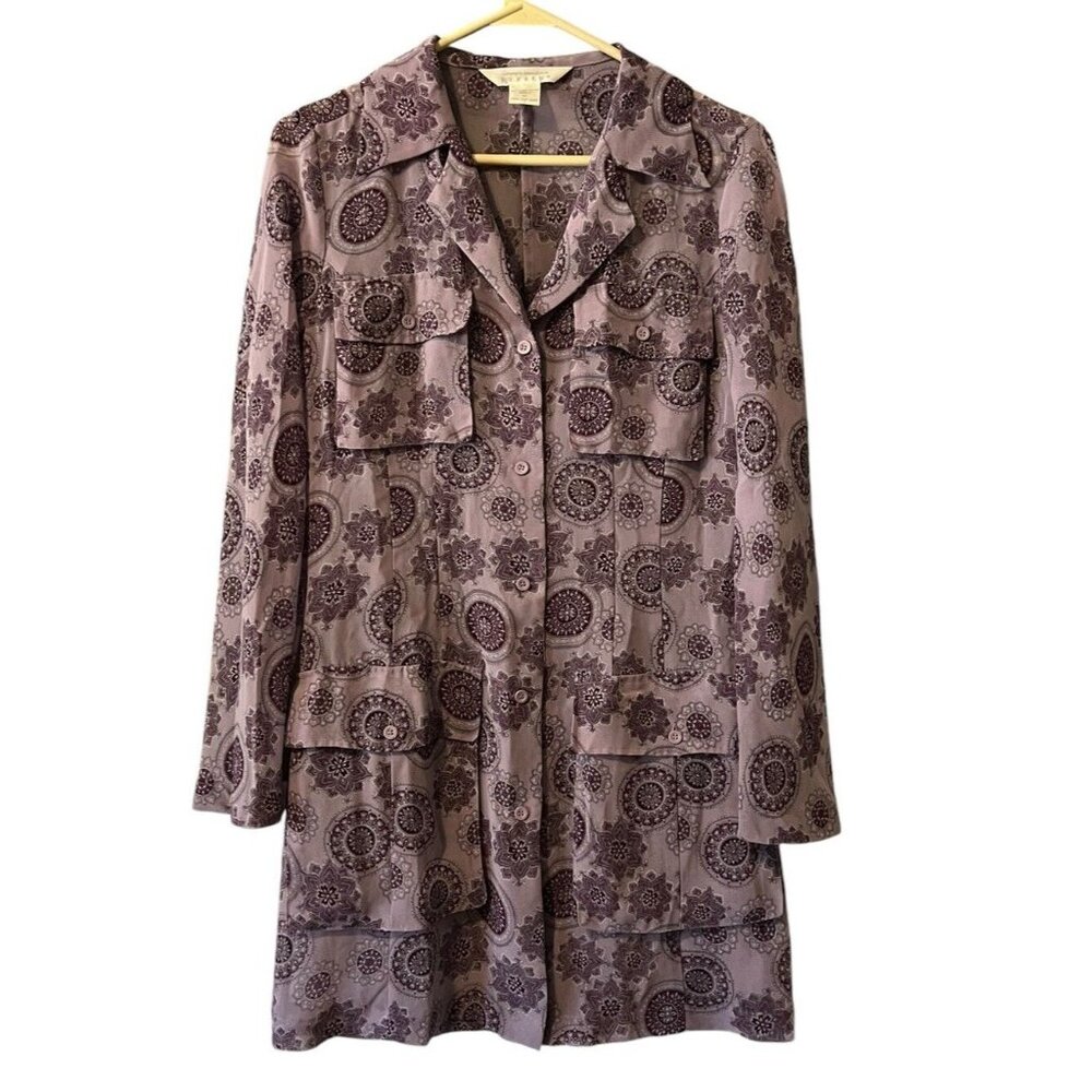 Compagnie Internationale Express Small Sheer Full Top Geometric Button Down